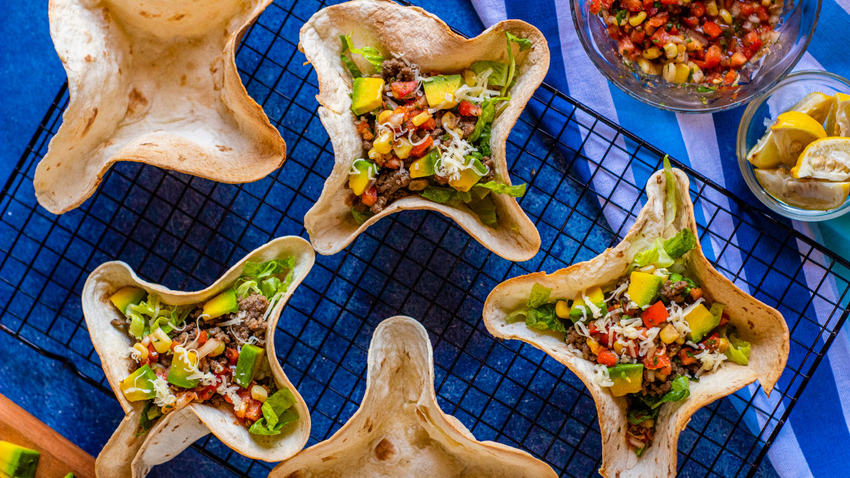 How to Make Baked Taco Salad Shell Bowls image